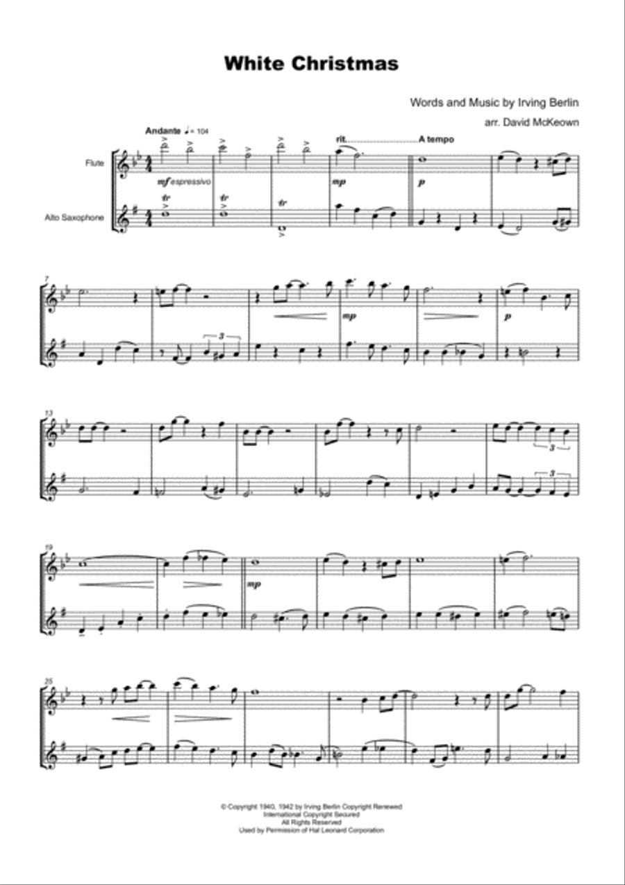 White Christmas Woodwind Duet scores gallery preview page 2
