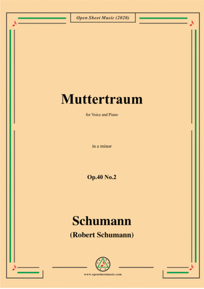Book cover for Schumann-Muttertraum Op.40 No.2,in e minor