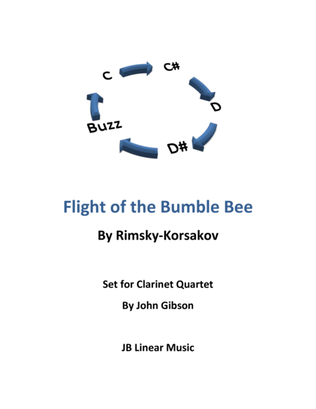 Book cover for Flight of the Bumble Bee for clarinet quartet