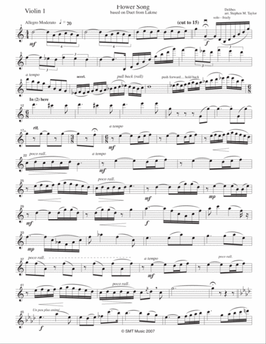 Flower Duet from Lakme String Orchestra scores gallery preview page 1