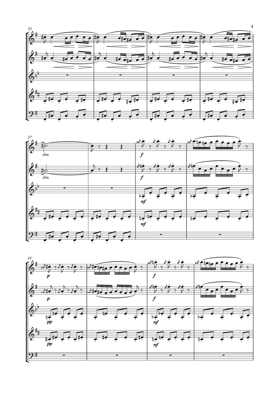 Danse Bohème (from Carmen) for Woodwind Quintet Woodwind Quintet scores gallery preview page 5