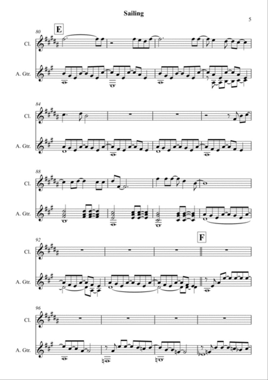 Sailing Clarinet scores gallery preview page 5