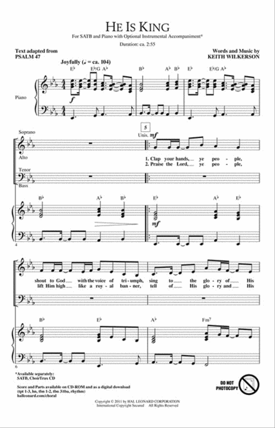 He Is King 4-Part scores gallery preview page 2
