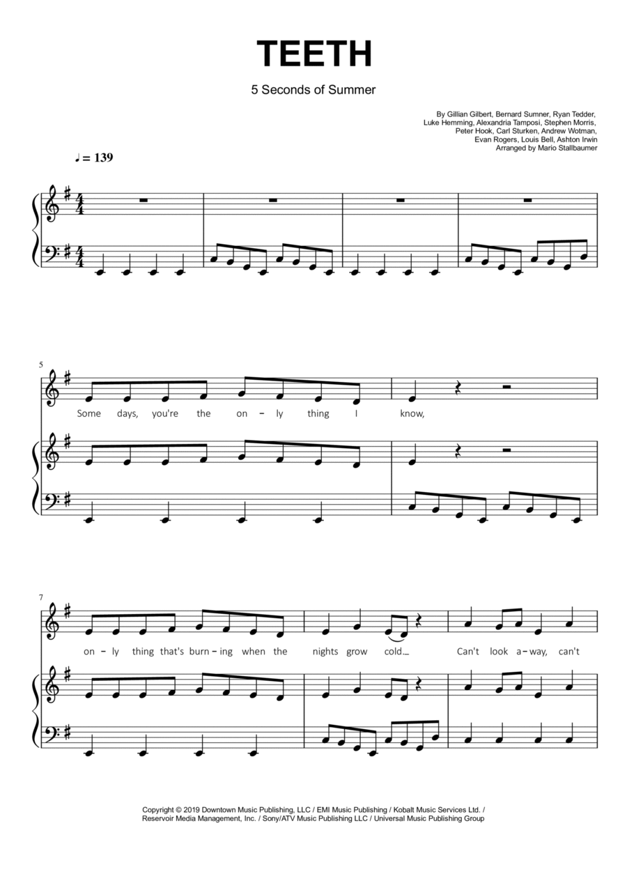 Teeth Voice scores gallery preview page 1