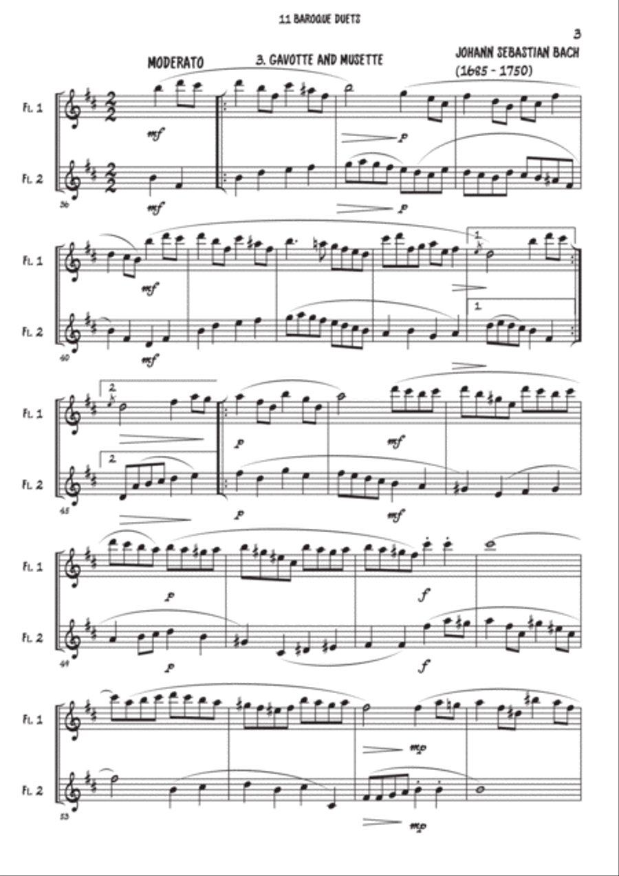 11 Baroque Flute duets 11 Baroque Flute duets Flute Duet scores gallery preview page 4
