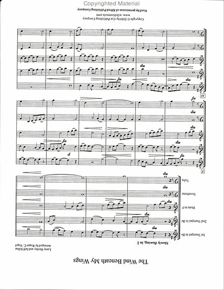 The Wind Beneath My Wingsa/k/a Hero Horn scores gallery preview page 2