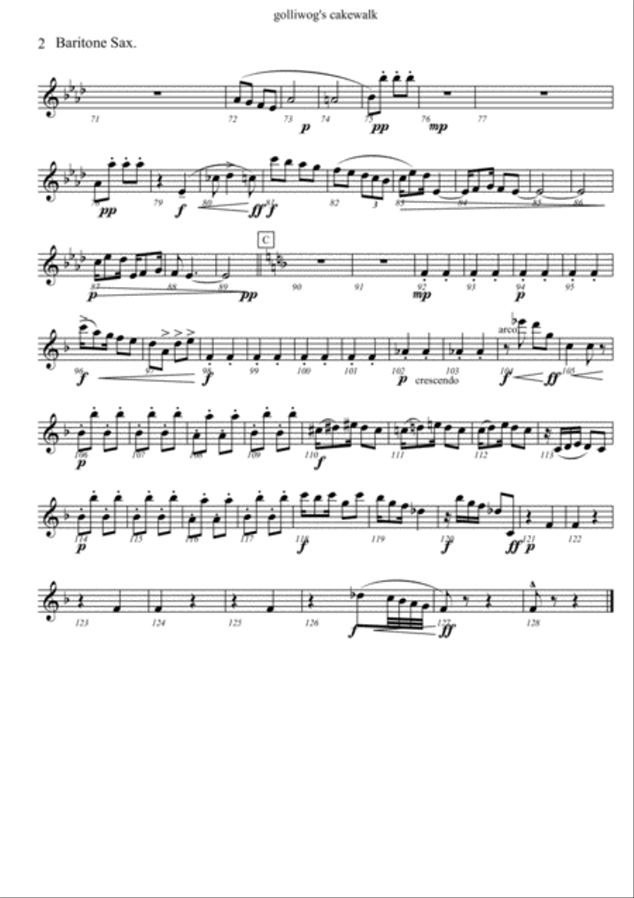 Golliwogg's Cakewalk - for Saxophone Quartet SATB image number null