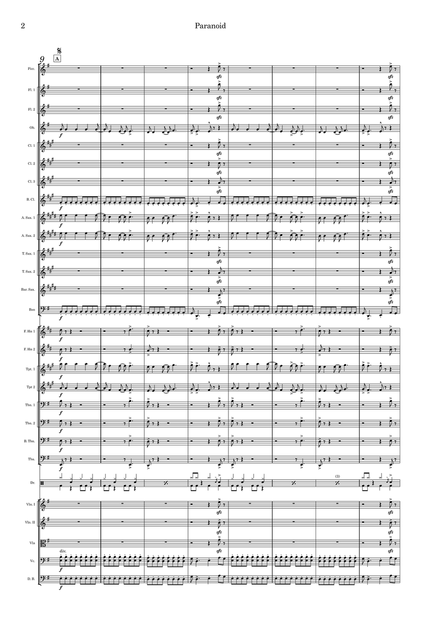 Paranoid Full Orchestra scores gallery preview page 2