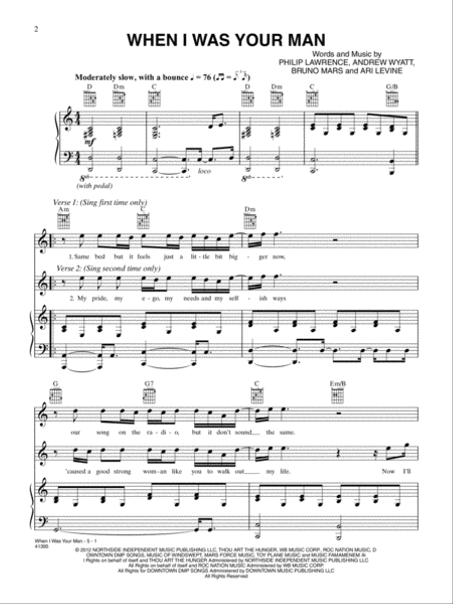 When I Was Your Man When I Was Your Man Small Ensemble scores gallery preview page 2