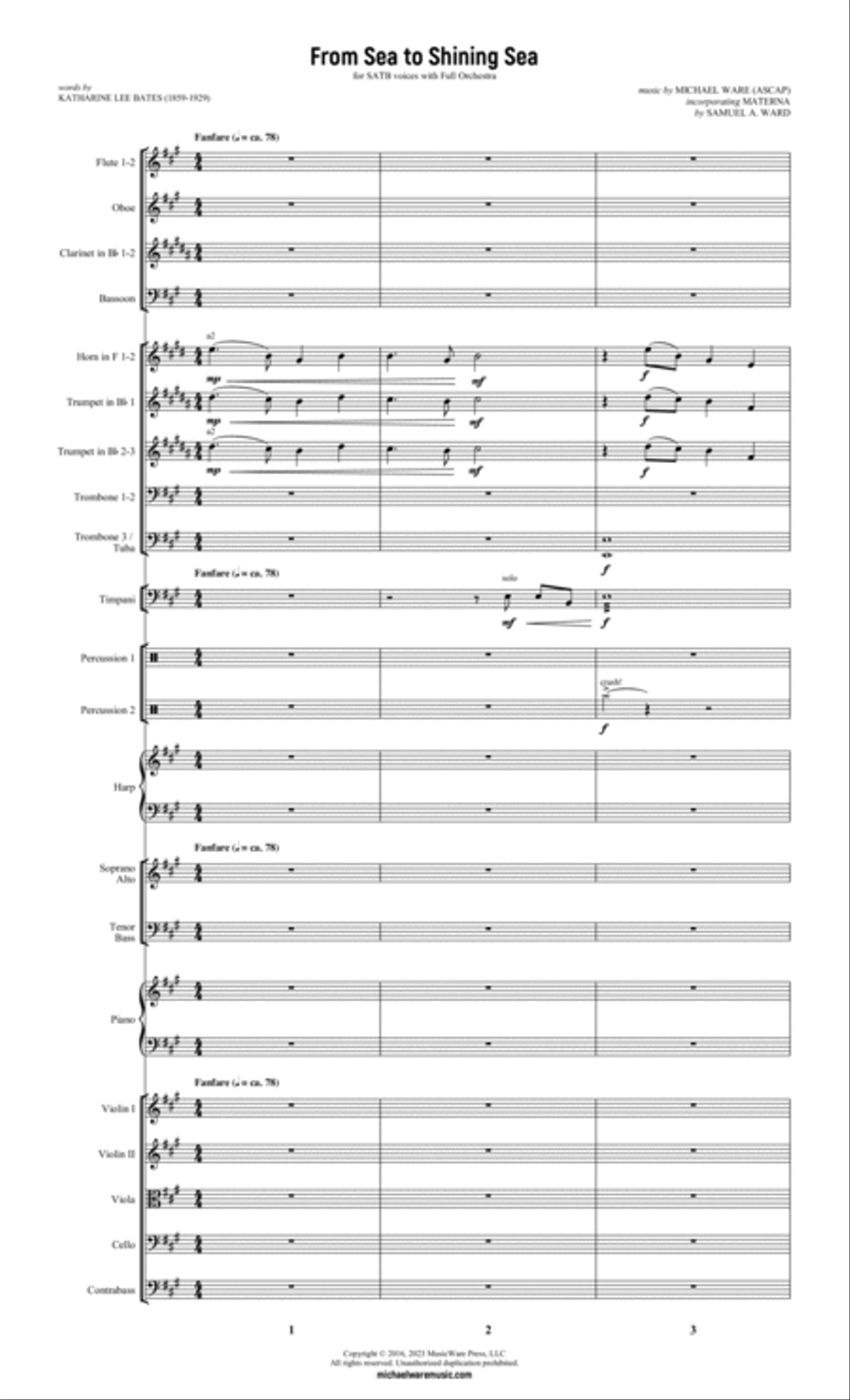 From Sea to Shining Sea From Sea to Shining Sea Full Orchestra scores gallery preview page 2