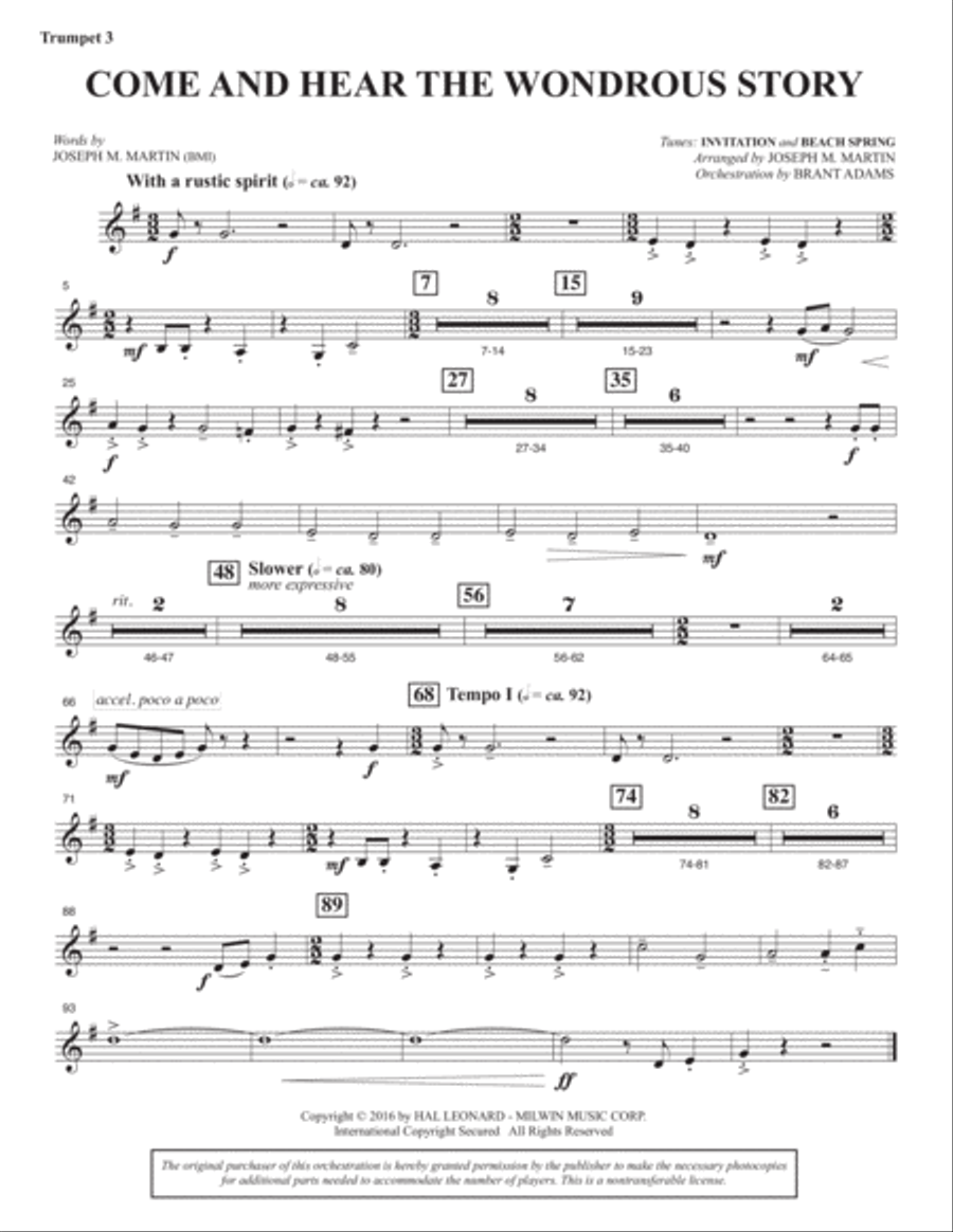 Sacred Places - Bb Trumpet 3 Choir scores gallery preview page 3