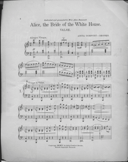 Alice, the Bride of the White House. Valse