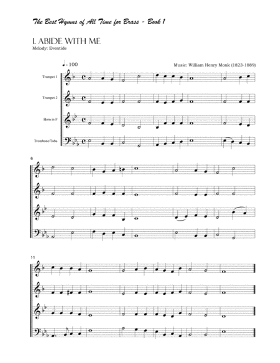 The Best Hymns of All Time (for Brass) Book 1 Brass Ensemble scores gallery preview page 3