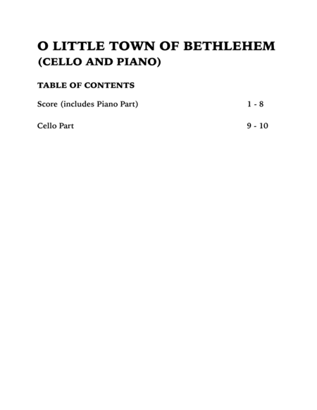 O Little Town of Bethlehem (in G Major): Cello and Piano image number null