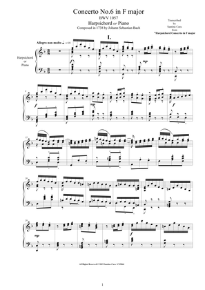 Bach - Concerto No.6 in F major BWV1057 for Harpsichord or Piano