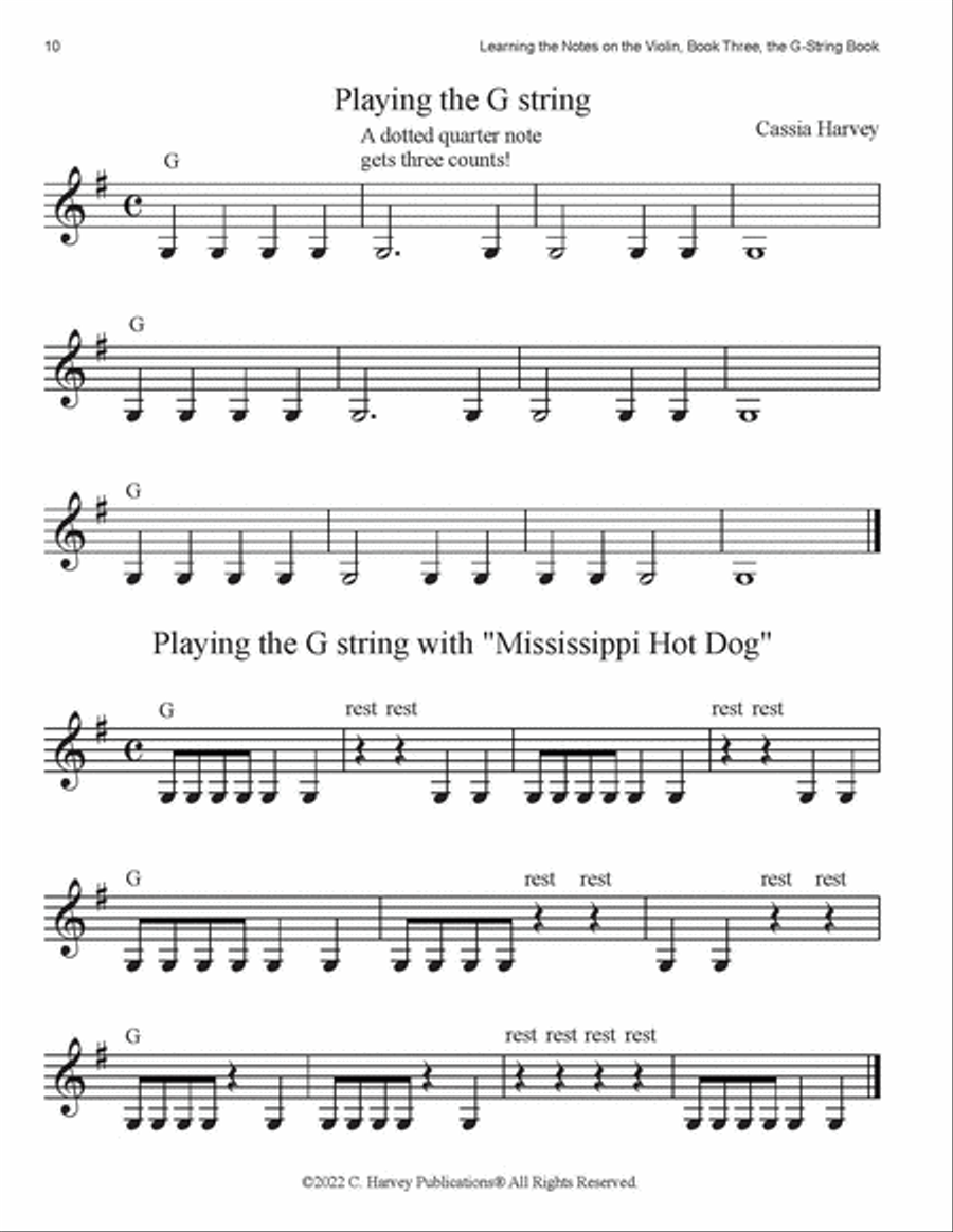 Learning the Notes on the Violin, Book Three, The G-String Book Violin scores gallery preview page 2