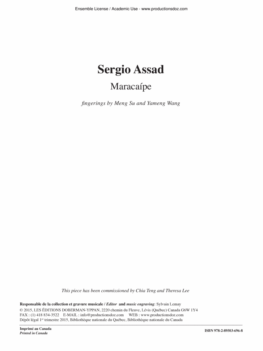 Maracaípe Classical Guitar scores gallery preview page 1