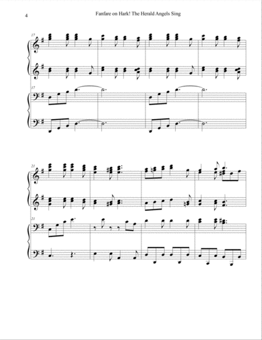 Fanfare on Hark! The Herald Angels Sing Piano scores gallery preview page 4