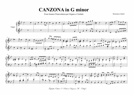 CANZONA IN G MINOR - D. Zipoli - From Sonate d’Intavolatura per Organo e Cimbalo image number null