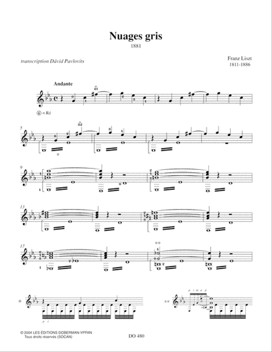 Nuages gris, Berceuse, Romance oubliée Classical Guitar scores gallery preview page 2