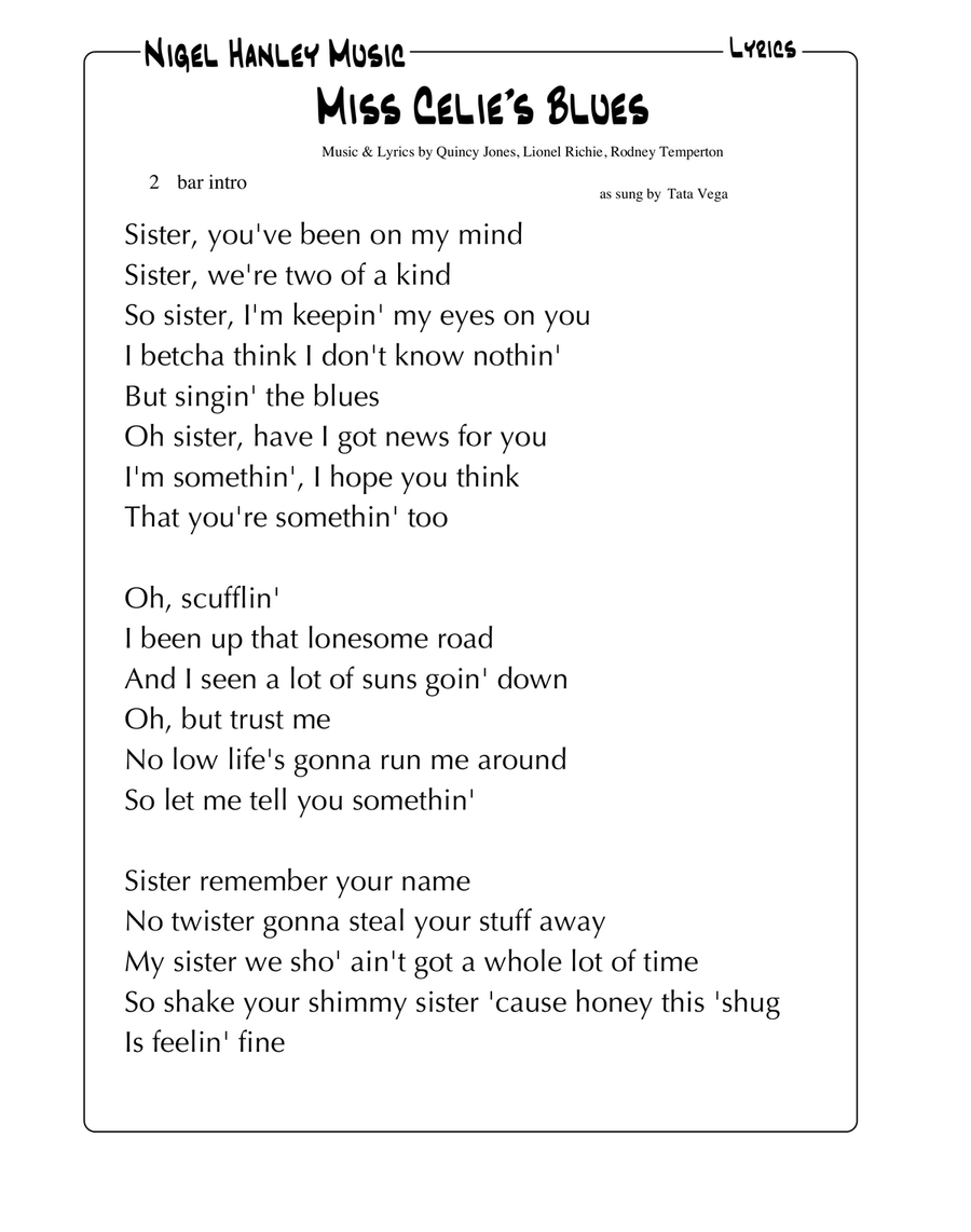 Miss Celie's Blues (sister) Jazz Ensemble scores gallery preview page 6