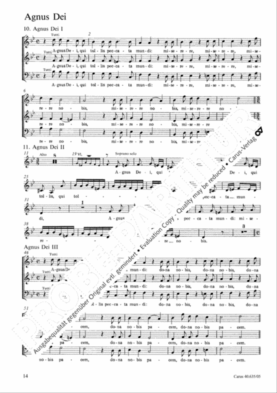 Missa civilis in B 3-Part scores gallery preview page 15