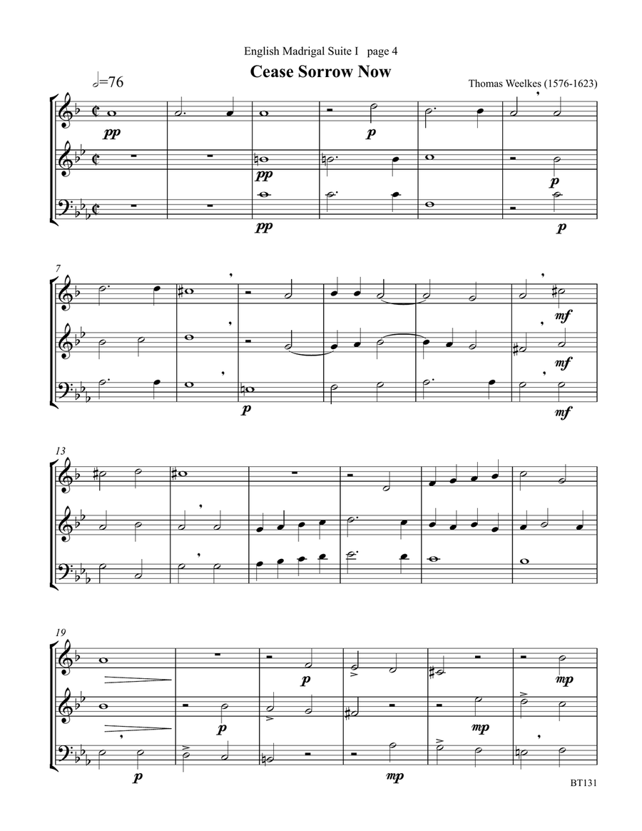 English Madrigal Suite I for Brass Trio Choir scores gallery preview page 3