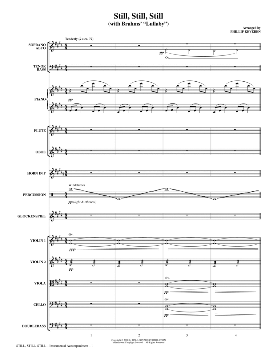 Still, Still, Still (with Brahms' Lullaby) - Full Score Choir scores gallery preview page 1