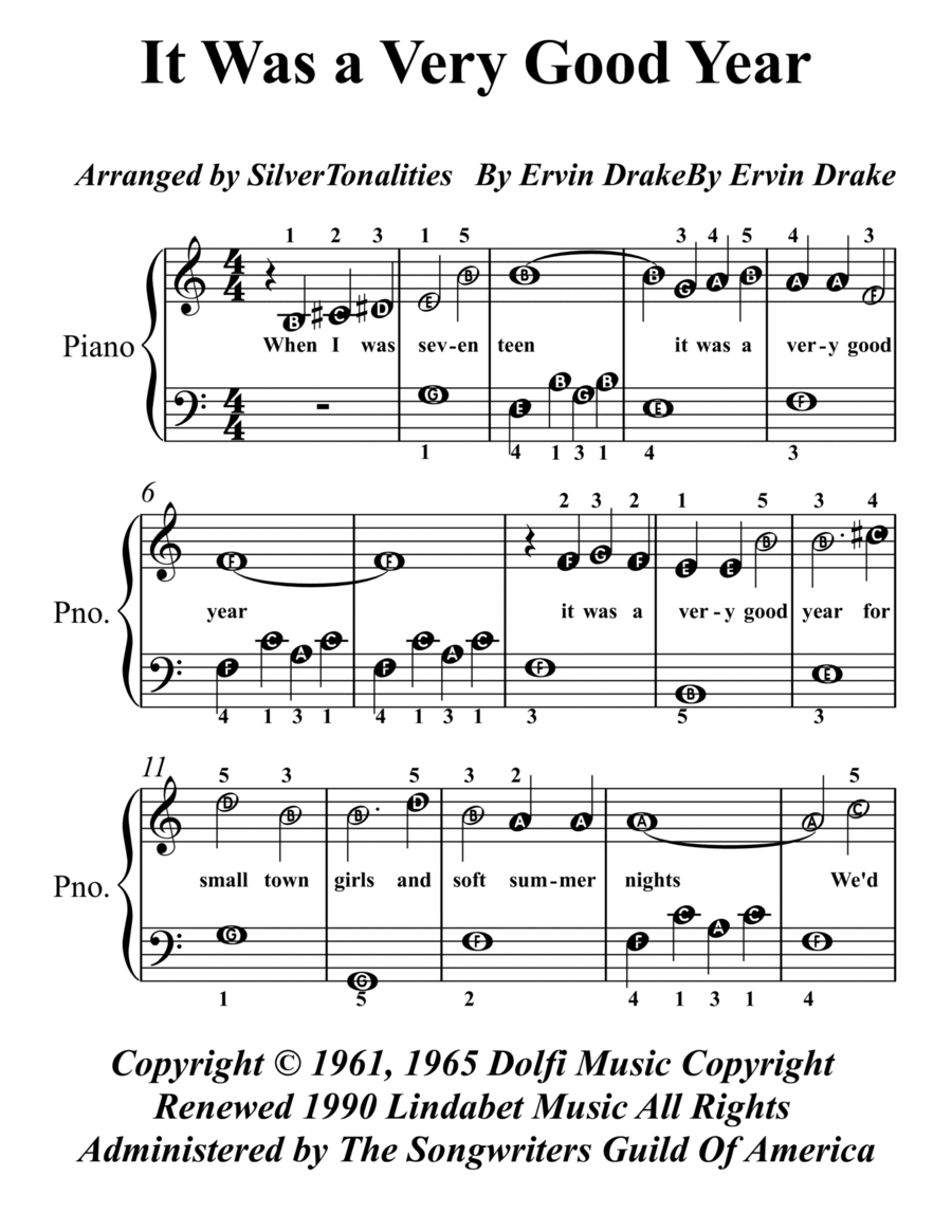 It Was A Very Good Year It Was A Very Good Year Piano Method scores gallery preview page 1