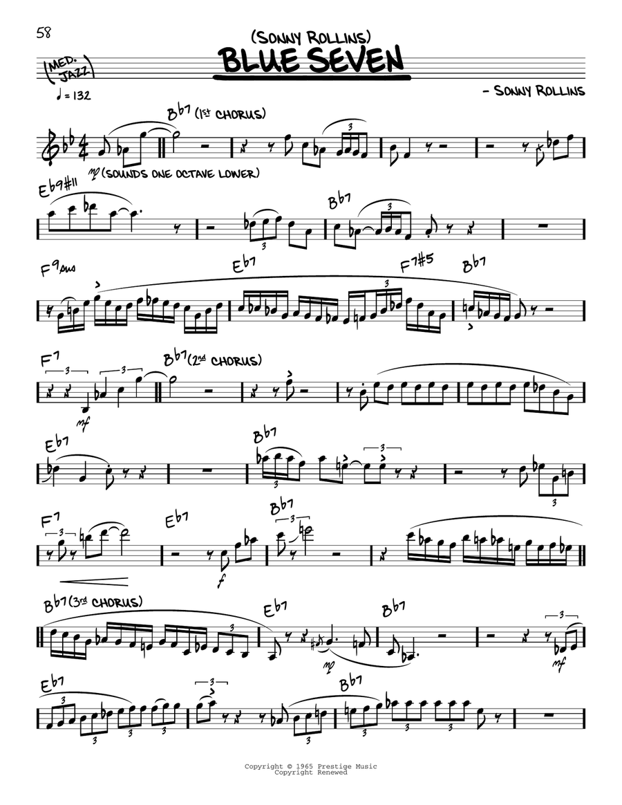 Blue Seven (solo only) Piano scores gallery preview page 1