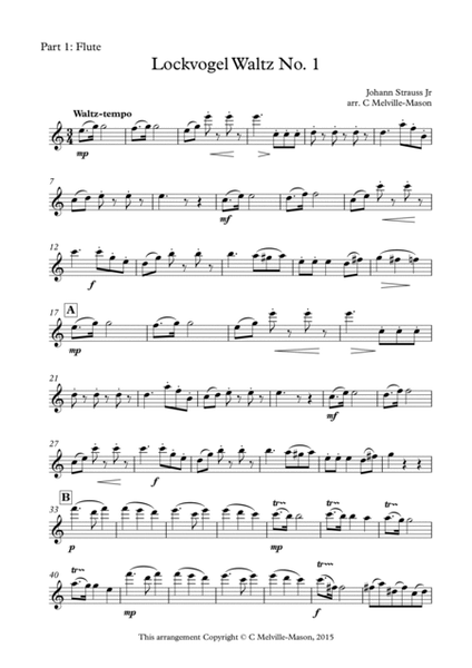 Lockvogel Waltz (2 flutes and clarinet/bassoon) image number null