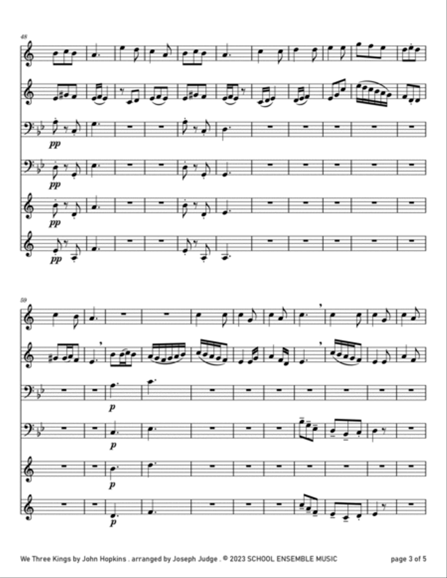 We Three Kings for Brass Quartet in Schools Brass Quartet scores gallery preview page 3