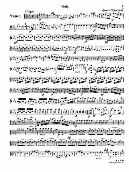 Trois trios concertants pour violon, alto et violoncello, op. 11. by Ignaz Josef Pleyel Cello - Sheet Music