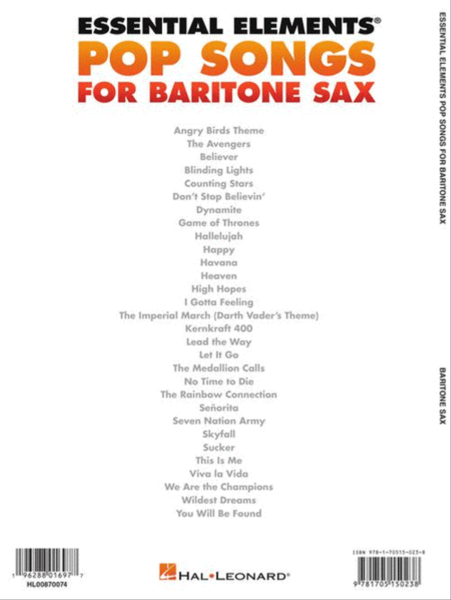 Essential Elements Pop Songs for Baritone Saxophone Concert Band Methods scores gallery preview page 6