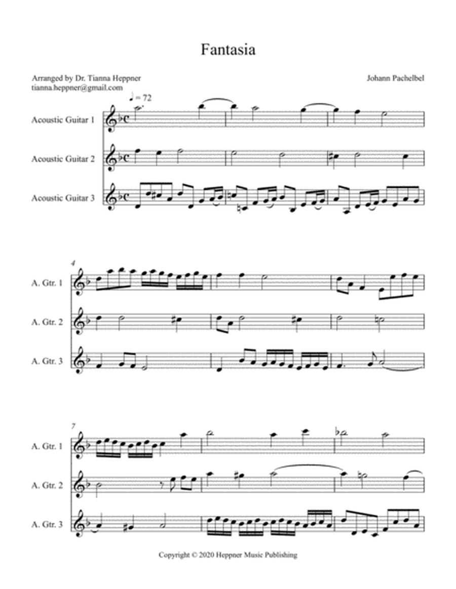 Fantasia in d minor - guitar ensemble (3 part) image number null