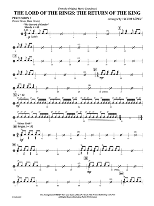 The Lord of the Rings: The Return of the King, Suite from: 1st Percussion
