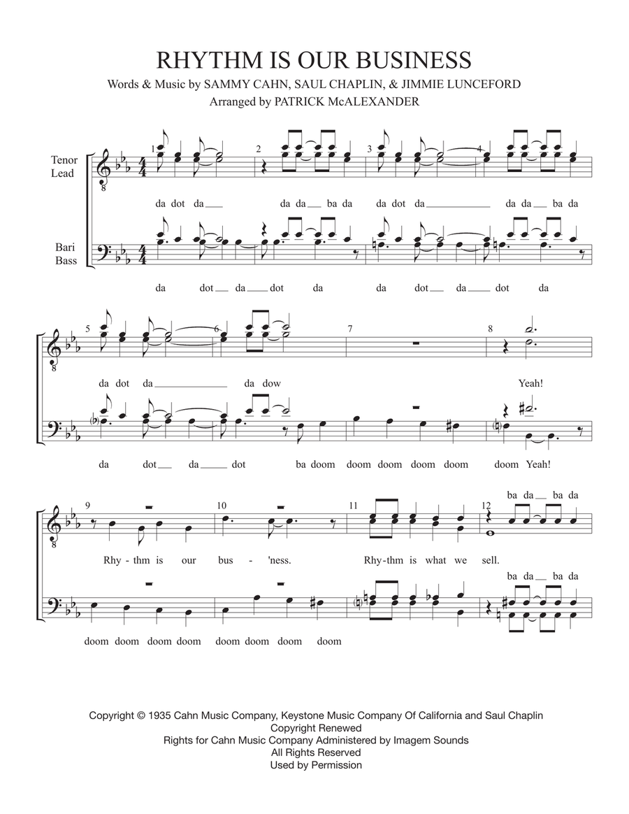 Rhythm Is Our Business Rhythm Is Our Business Small Ensemble scores gallery preview page 1