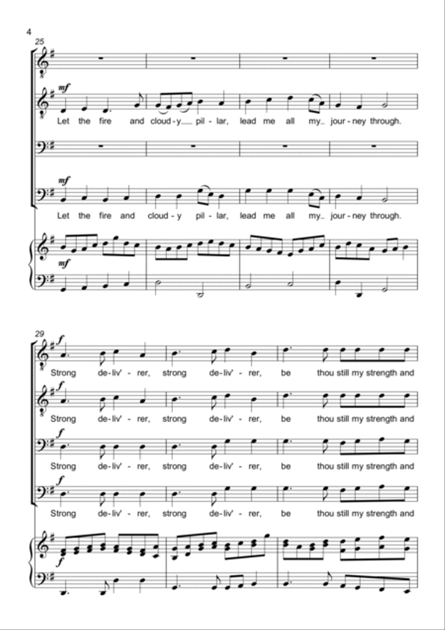 Guide me, O thou great Jehovah / Redeemer - 4 part Choir - TTBB - Lower Voices TTBB scores gallery preview page 4