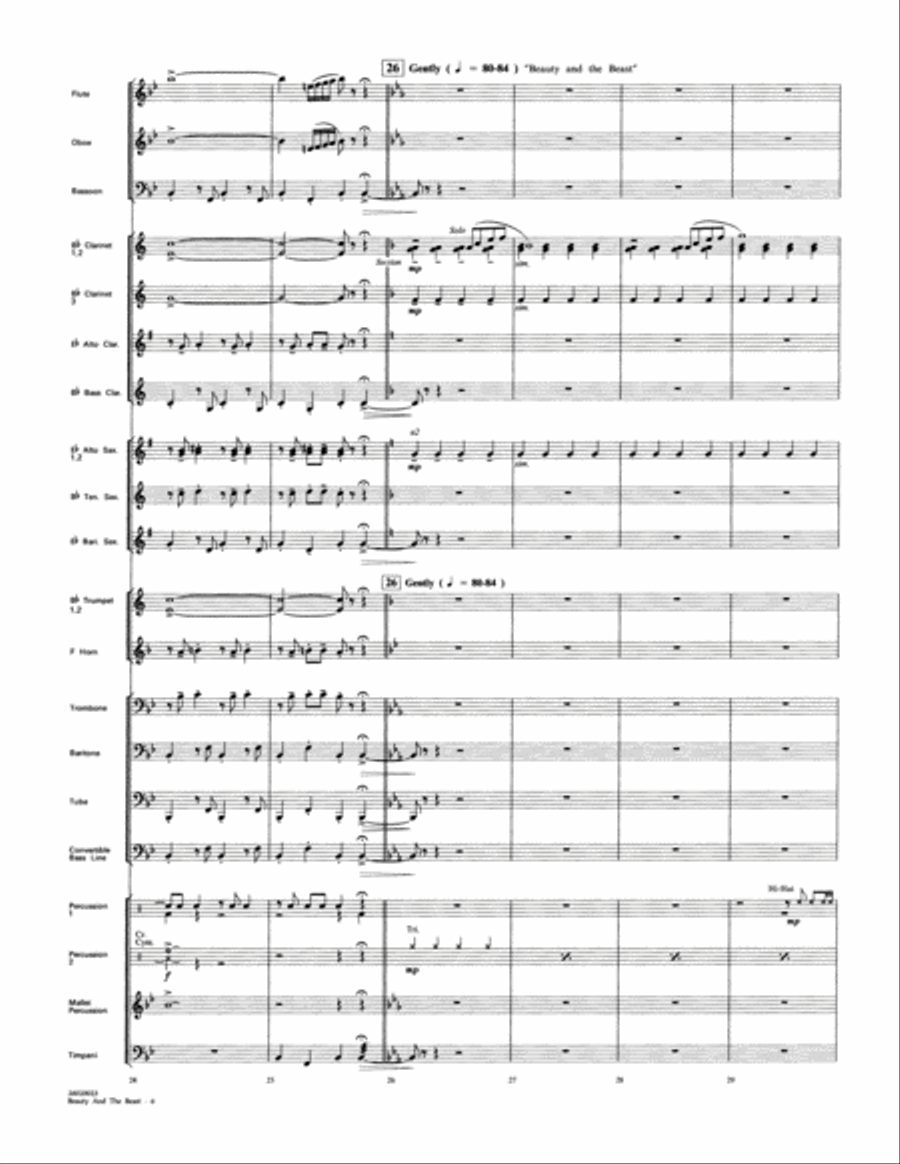 Selections from Beauty and the Beast - Full Score Concert Band scores gallery preview page 6