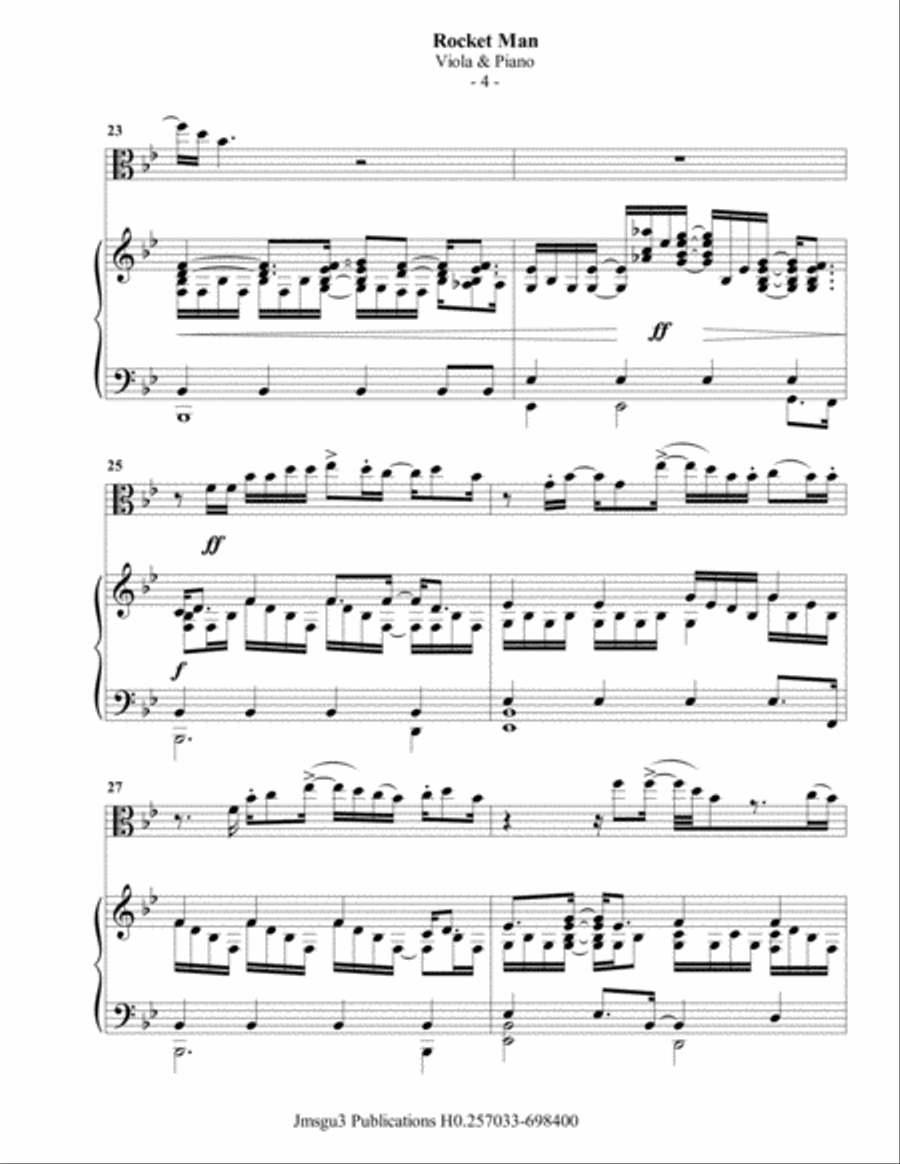 Rocket Man (I Think It's Gonna Be A Long Long Time) Viola scores gallery preview page 5