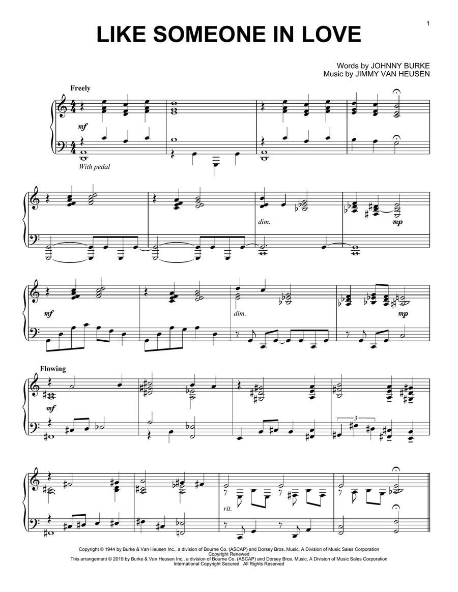 Like Someone In Love Piano Solo scores gallery preview page 1