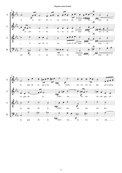 Magnum nomen Domini - Christmas Chorale for SATB a cappella image number null