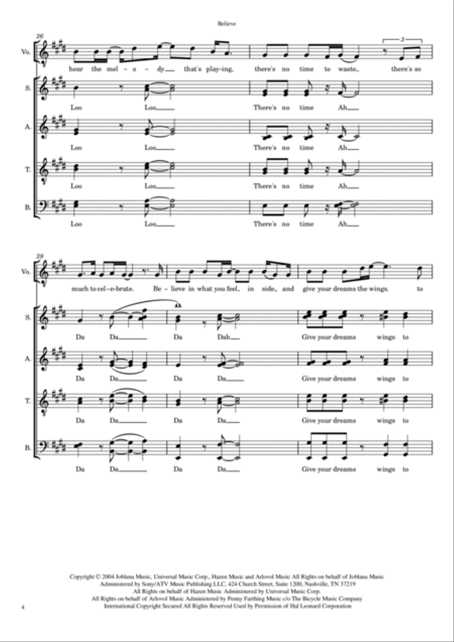 Believe 4-Part scores gallery preview page 4