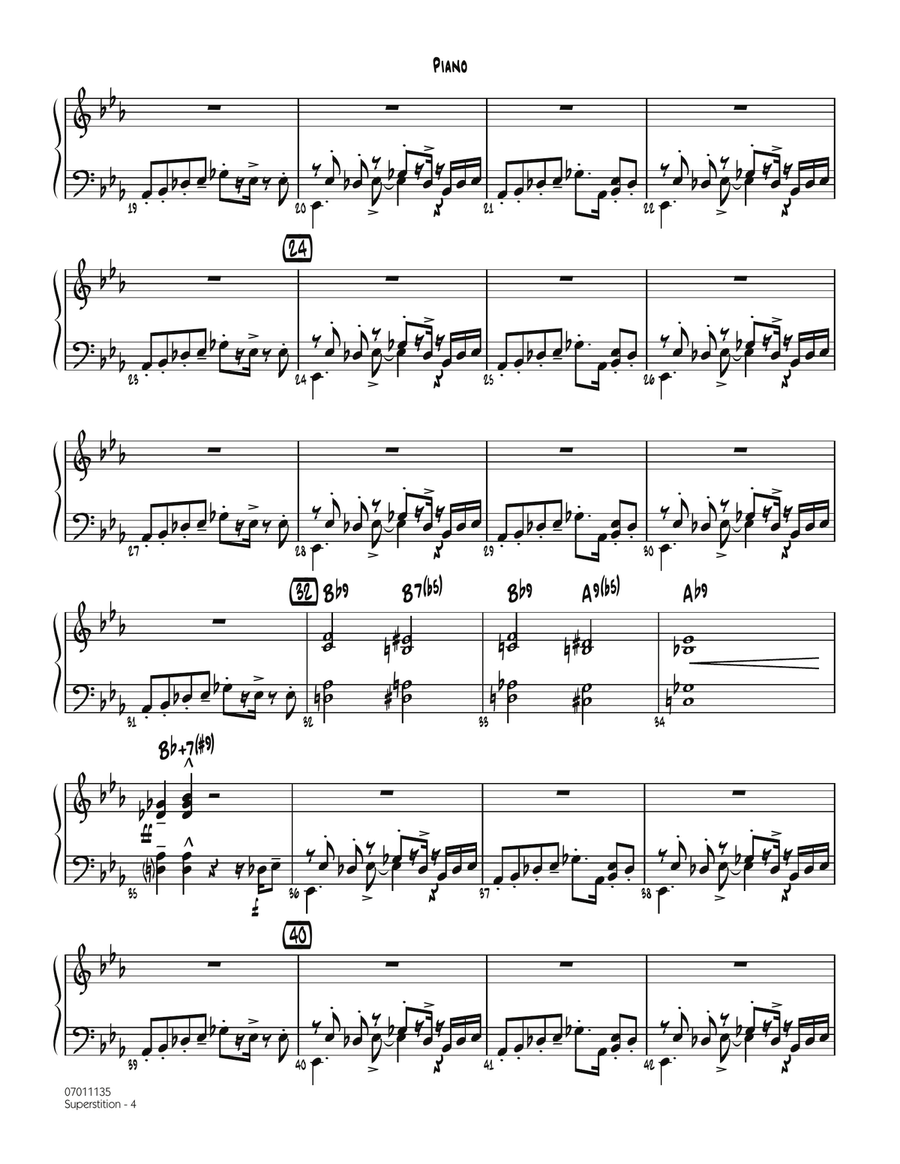 Superstition - Piano Jazz Ensemble scores gallery preview page 2