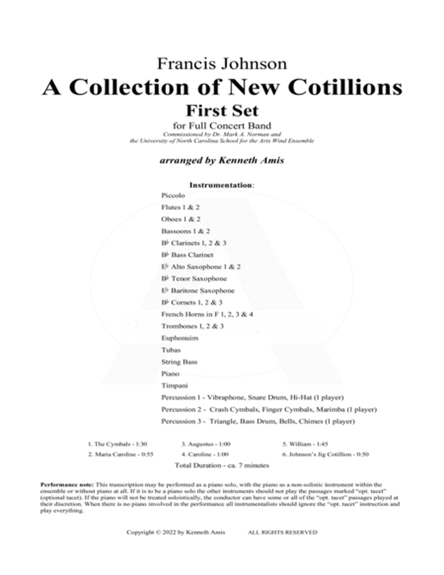 A Collection of New Cotillions First Set - STUDY SCORE ONLY image number null