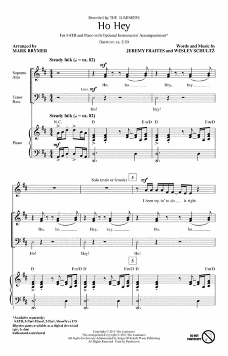Ho Hey Ho Hey 4-Part scores gallery preview page 2