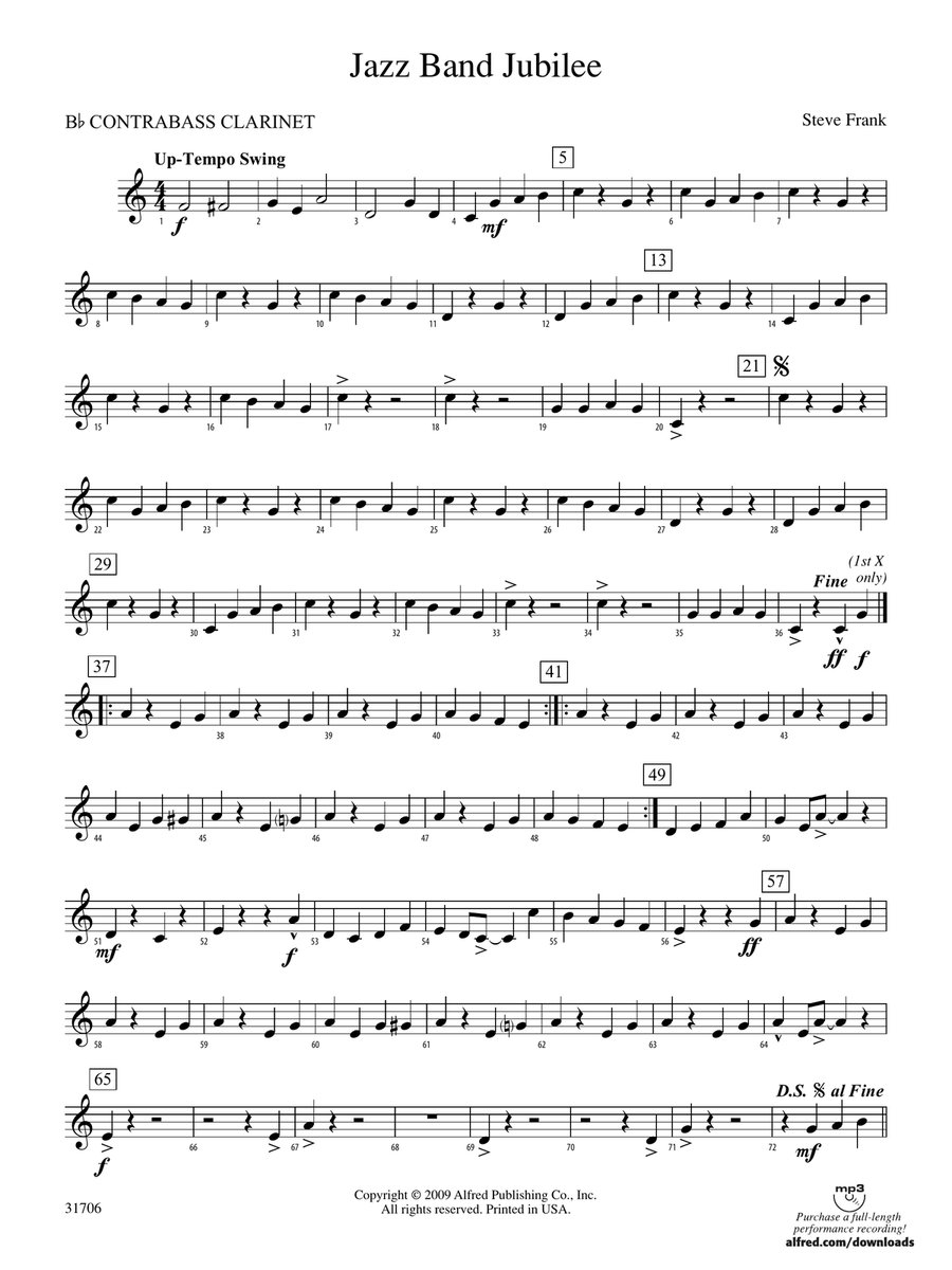Jazz Band Jubilee: (World Part) B-flat Contrabass Clarinet