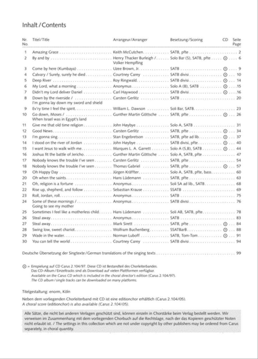 Hallelujah. Gospels and Spirituals for mixed choir