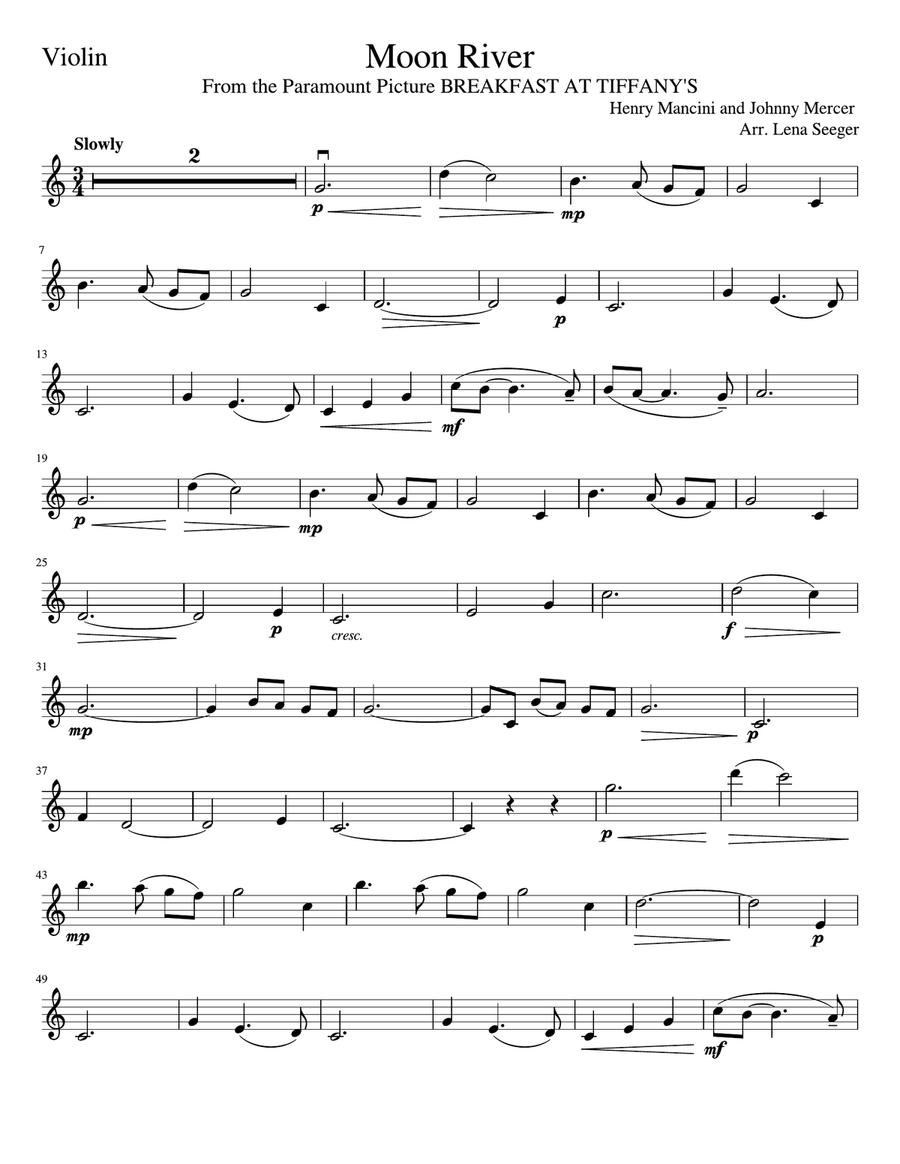 Moon River String Trio scores gallery preview page 6