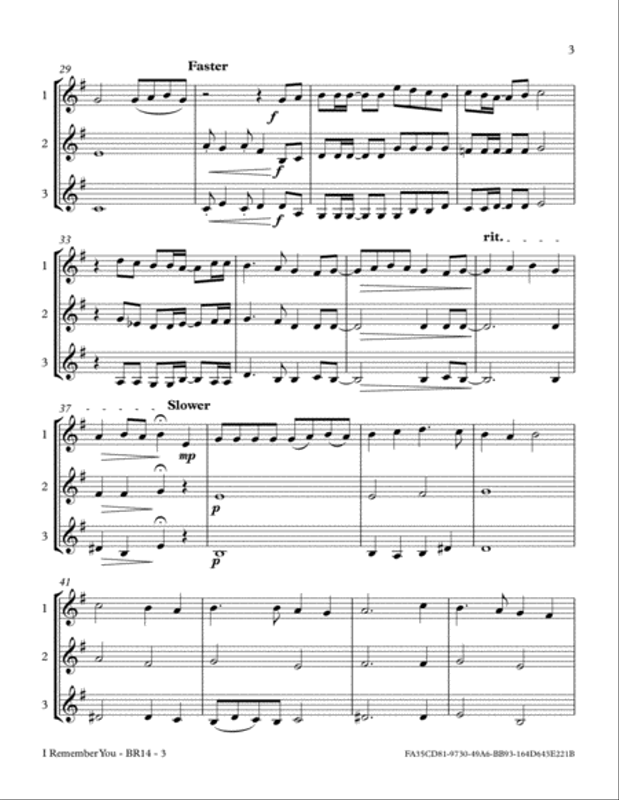 I Remember You Brass Ensemble scores gallery preview page 6
